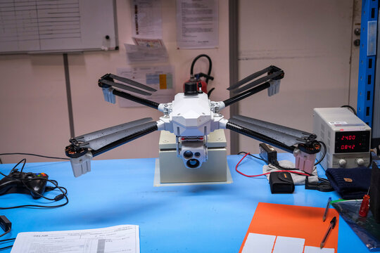 Test rig for a loitering munition programme at a military drone manufacturer in Toulouse, France
