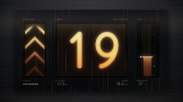 elevator floor display digital dashboard indicator panel loop
