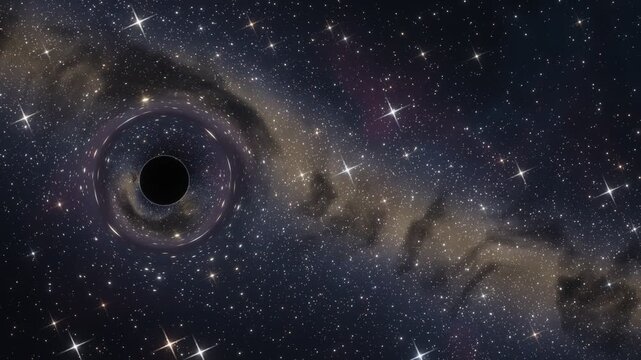 Rogue black hole gravitational lensing stars space animation