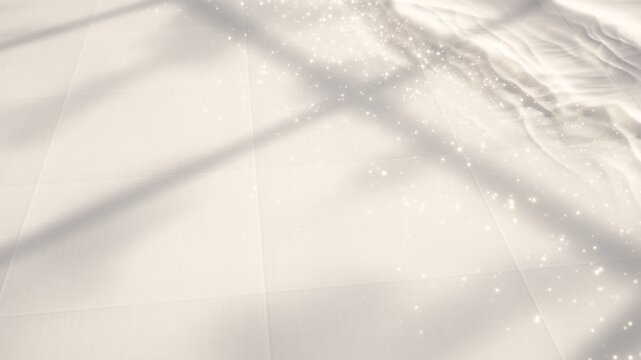 Linen Magic Flatten Smooth White Fabric Surface With Ripples And Glitter Particles