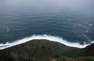 Aerial view of waves and the atlantic ocean off the coast of Madeira, Portugal  © Jacob Hall
