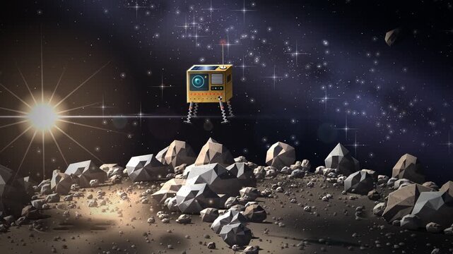 Small Box Shaped Lander Hopping and Bouncing on Low Gravity Asteroid Surface