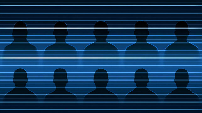 Police lineup or mugshot background, vector illustration, with copy space