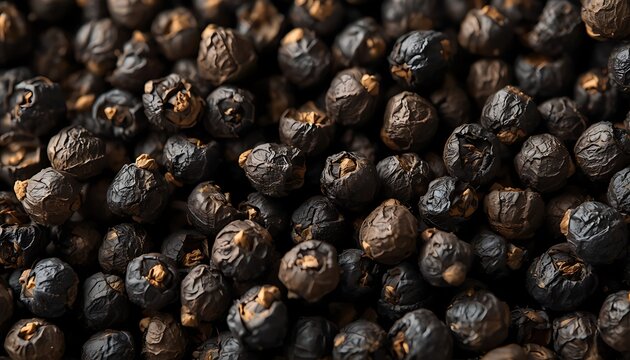 Background of black peppercorns texture