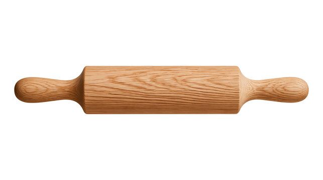 Natural light brown wooden rolling pin with visible grain texture