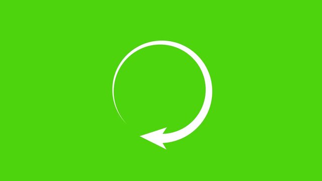 animation click on the refresh icon on transparent background, Circle arrow video animation