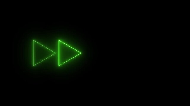 glowing neon arrow pointing graphic animation. Arrow sign symbol looping animation direction concept animated in transparent background.