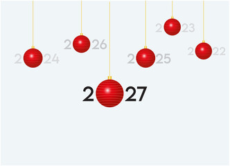 Merry Christmas and New Year 2027 greetings. New Year 2027 background. © suman
