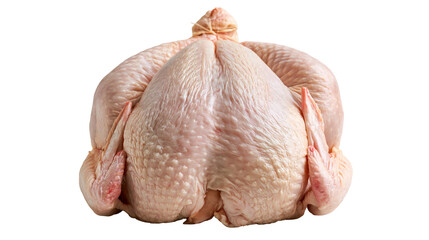 Whole raw fresh chicken carcass with skin and wings © Veikko
