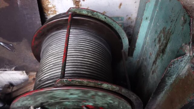 Stockholm, Sweden A cable pulley spinning at low speed. 