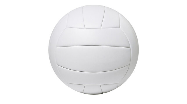 Clean white leather volleyball with stitched panels