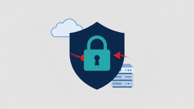 Cyber security shield animation facing digital threat attacks
