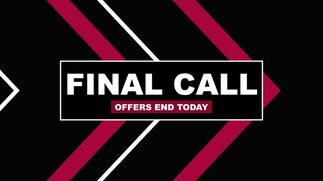 Final call urgent sale countdown aggressive typography dynamic