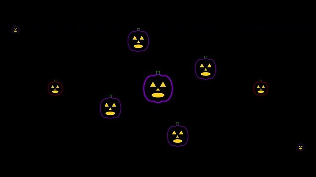 Radial nova burst of halloween pumpkin glowing loop in stunning 4K. A highly commercial seamless loop background perfect for spooky events, horror promos, and festive trick-or-treat videos.