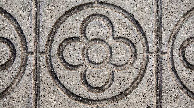 Top down close up of Barcelona panot flower concrete pavement tile texture background