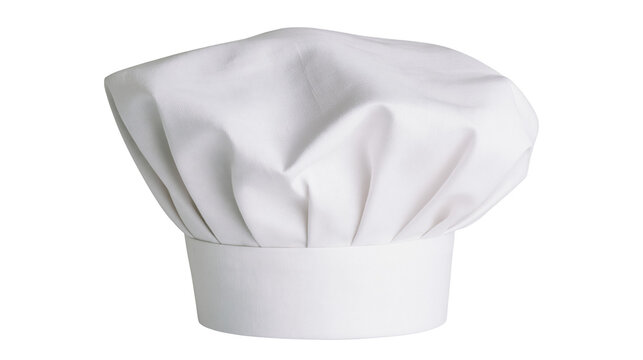 Crisp white pleated chef hat made of cotton fabric