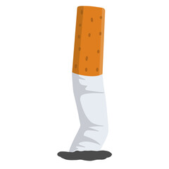 stubbed out cigarette flat illustration © Pheladi Shai