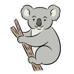 木につかまるコアラのかわいいイラスト © 猪口ハル