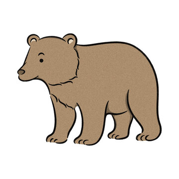 歩く茶色のクマのかわいいイラスト
