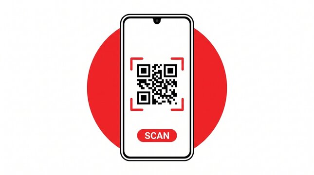 Smartphone Scanning QR Code Interface Icon
