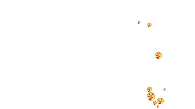 Floating yellow heart eyes emojis on a clean white background.