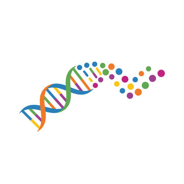 Colorful DNA Double Helix for Genomics and Genetic Research Vector Icon