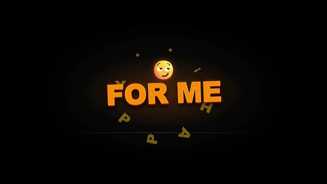 Happy For Me Typography with Smiling Emote Animation Motion Graphic