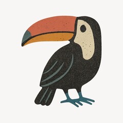 Naklejka premium Colorful toucan illustration design.