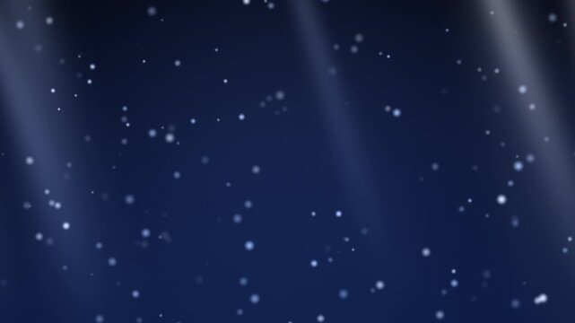 ホワイトとネイビーの光の筋と舞う粒子のループ背景（シームレスループ）