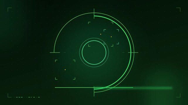 Computer vision eye scanning and facial recognition UI, seamless loop, matrix hacker green code