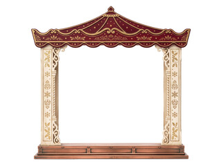 Decorative festive frame with a vintage circus tent canopy and intricate holiday ornaments © Gandalf