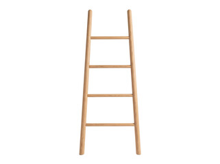 Minimalist wooden ladder isolated on a clean transparent background for interior design concepts © Gandalf