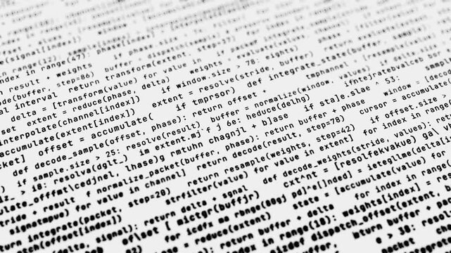 Angled programming code background for IT in a seamless loop