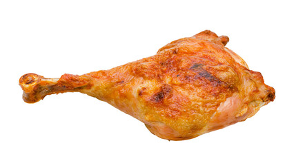 Golden crispy roasted chicken leg quarter with browned skin © Michal