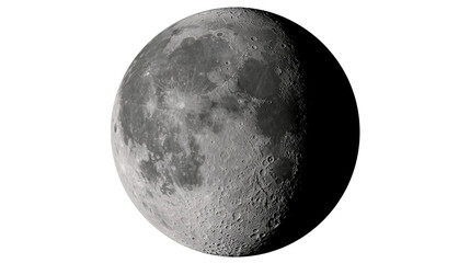 Waxing gibbous moon showing detailed craters and lunar maria surface texture © Michal