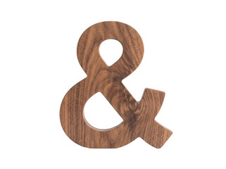 Decorative wooden ampersand symbol isolated on a transparent background for creative typography © Gandalf