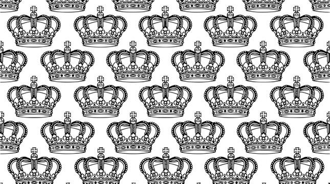 Isolated Crown Pattern on Transparent Background