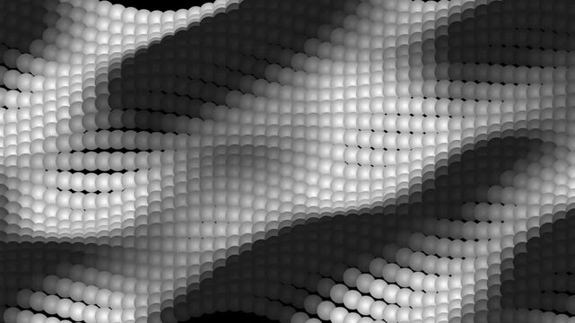 Abstract patterned waves in monochrome with cinematic motion and subtle depth effect