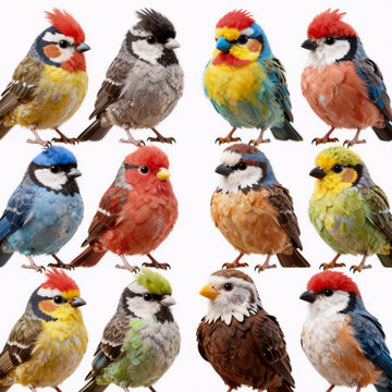 Art Deco Cartoon Owl. A Diverse Assortment Of Cartoon Birds For Any Visual Design