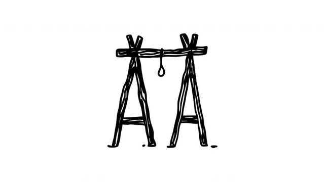 Balance Scale For Weighing And Fair Decisions Wiggle Doodle Animation With Alpha Channel. Justice Symbol And Equality Concept, Transparent Background. 4K Loop Hand Drawn Icon.