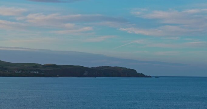 Wide Sunset over rugged coastline of Eyemouth 2
