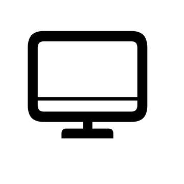 Minimalist computer monitor icon for presentations and digital design