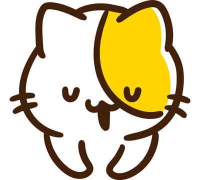 深々とお辞儀をするかわいいねこのキャラクターの上半身イラスト