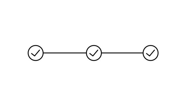 3 step infographic process with check mark. 9 step by step process sign animation on white background,step process success with check marks. Step-by-Step Guide: Business