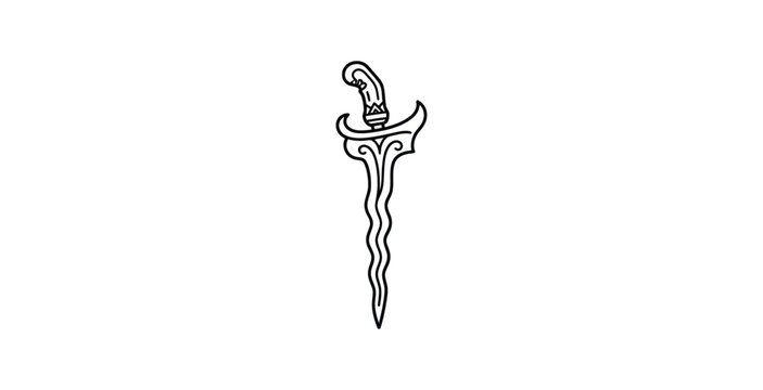 Traditional Keris Dagger Vector Illustration