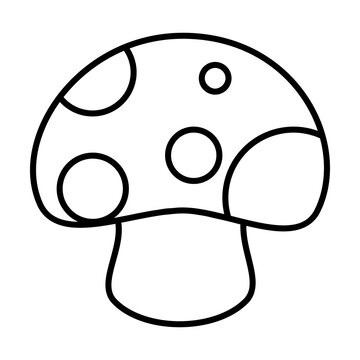 vector illustration of a mushroom for coloring children book