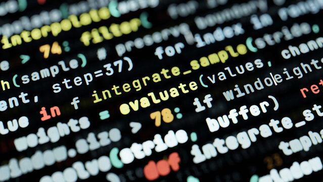 Programming code and syntax background for IT development
