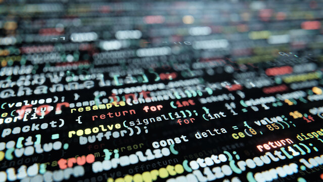 Programming code in perspective for an IT technology background
