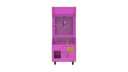 pink arcade claw machine with joystick and buttons, isolated on transparent background © Pikpexel