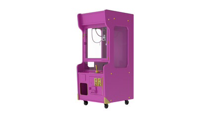 pink arcade claw machine with joystick and buttons, isolated on transparent background © Pikpexel